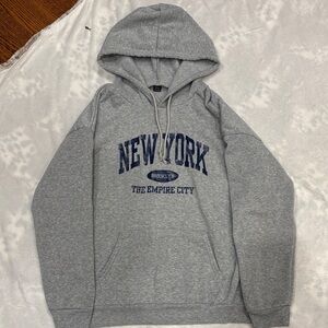 SHEIN Gray New York Empire City Hoodie